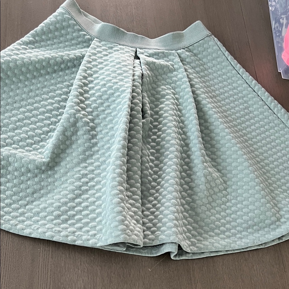 H&M Textured Light Blue Mini Skirt